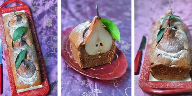 Рецепт шоколадного кекса с грушами