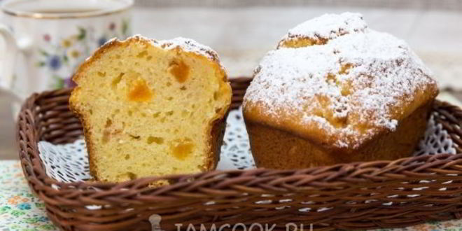 Рецепт творожных кексов с курагой