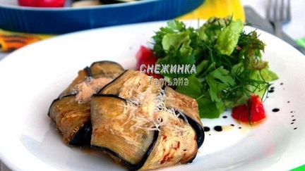 Рецепт Конвертиков из баклажана с моцареллой, томатом и цукини