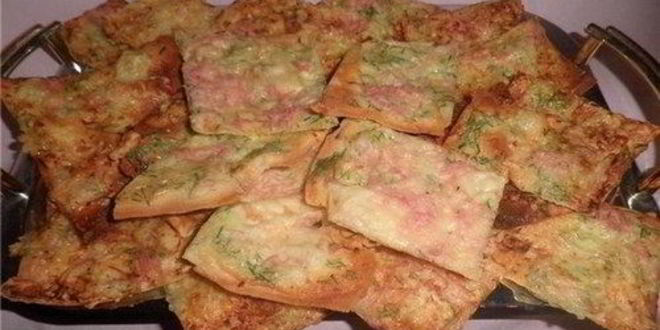Рецепт чипсов из лаваша с ветчиной и сыром