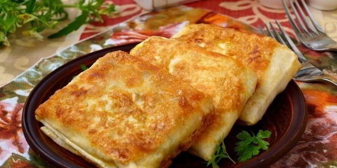 Рецепт горячего лаваша с сыром