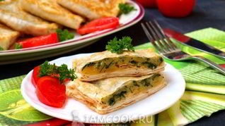 Рецепт Конвертиков из лаваша с сыром и зеленью