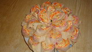 Рецепт Лаваша с корейской морковкой и ветчиной