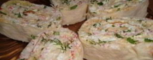 Шаг 6: лаваша с крабовыми палочками и сыром