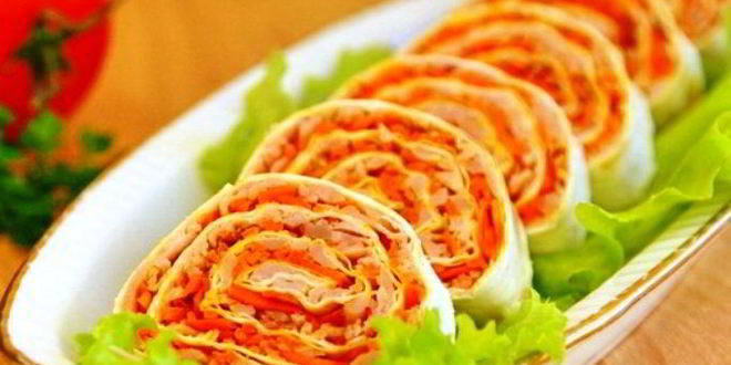 Рецепт лаваша с морковкой