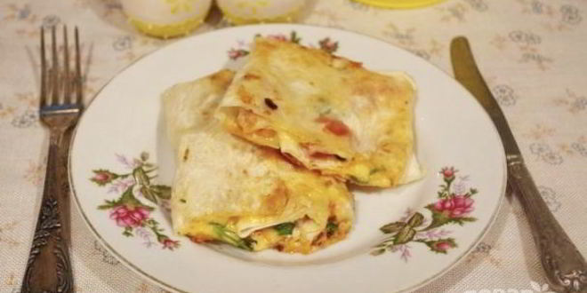 Рецепт лаваша с начинкой, жаренный на сковороде