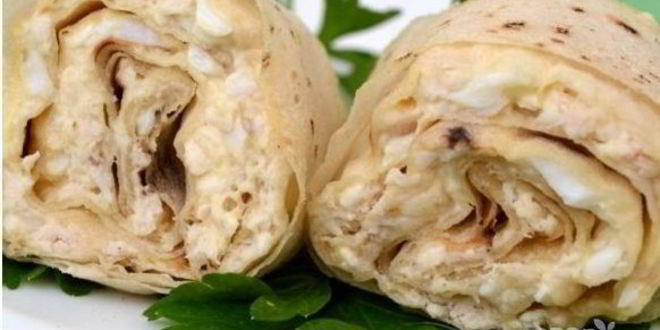 Рецепт лаваша с плавленым сыром и яйцом