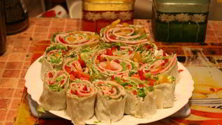 Рецепт Лаваша с ветчиной и плавленым сыром