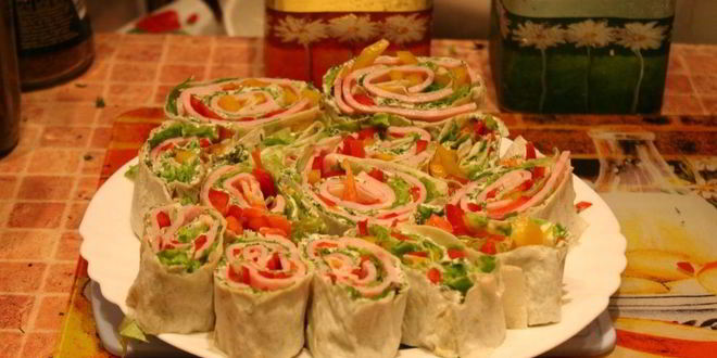 Рецепт лаваша с ветчиной и плавленым сыром