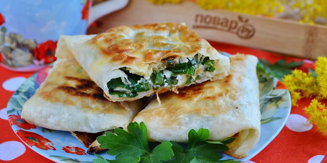 Рецепт лаваша с яйцом и шпинатом