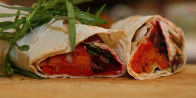 Рецепт лаваша со сладким перцем, тыквой и авокадо