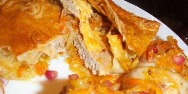 Рецепт мяса в лаваше в духовке