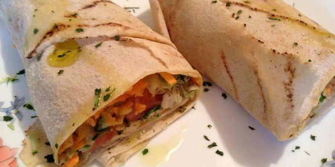 Рецепт ролла с курицей в лаваше