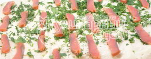 Шаг 2: рулетиков из лаваша с красной рыбой