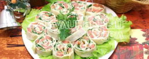 Шаг 5: рулетиков из лаваша с красной рыбой