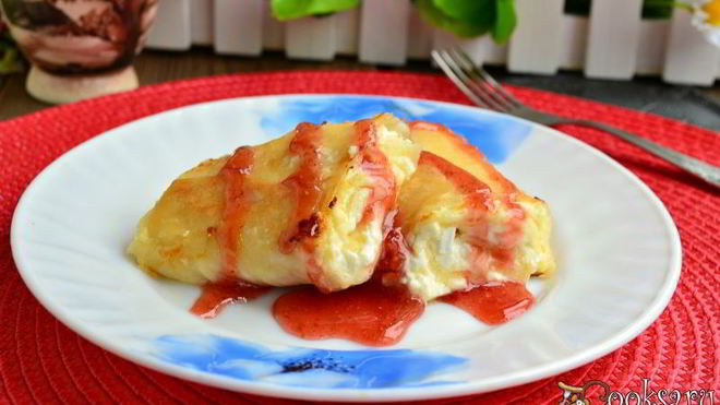 Рецепт Рулетиков из лаваша с творогом жареные на сковороде