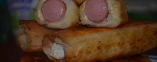 Шаг 2: сосисок в лаваше с картошкой