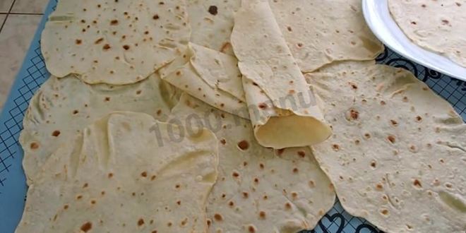 Рецепт тонкого домашнего лаваша без дрожжей