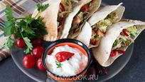 Рецепт Арабской питы с курицей и овощами
