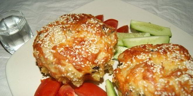 Рецепт маффинов с курицей и грибами
