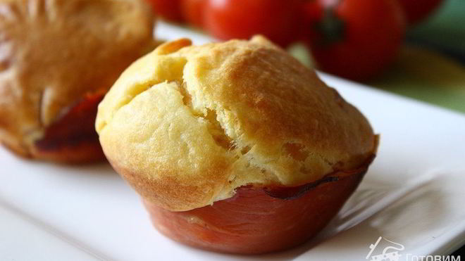 Рецепт Маффинов с сыром и беконом