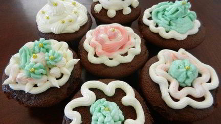 Рецепт Нежных шоколадных маффинов и крем для украшения