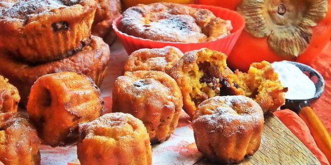 Рецепт тыквенных маффинов с хурмой