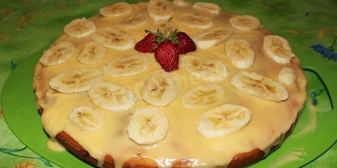 Рецепт манника с бананами на кефире