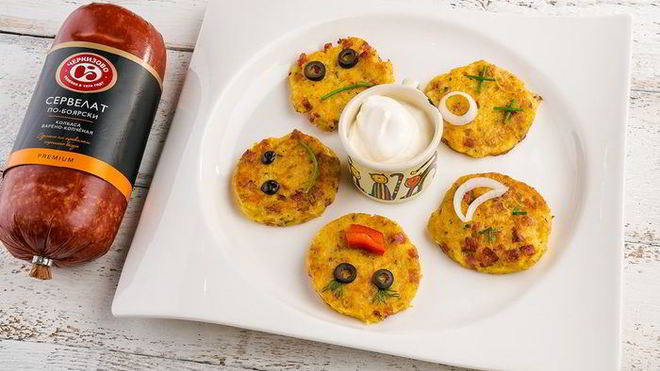 Рецепт Картофельных оладий с морковью и колбасой
