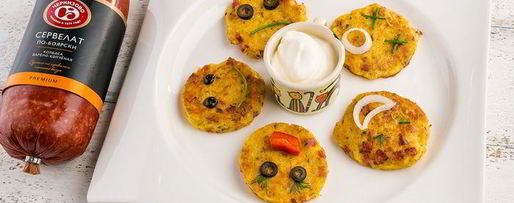 Шаг 6: картофельных оладий с морковью и колбасой