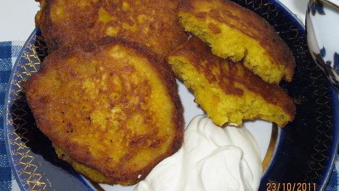 Рецепт Кукурузных оладушек с тыквой