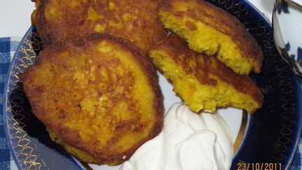 Рецепт Кукурузных оладушек с тыквой