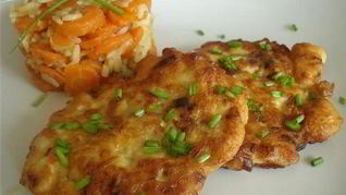 Рецепт Куриных оладий с чесноком и майонезом