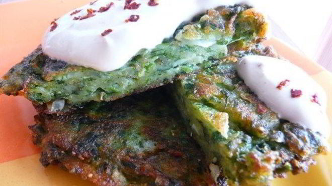 Рецепт Оладий из картофеля, кабачков и шпината