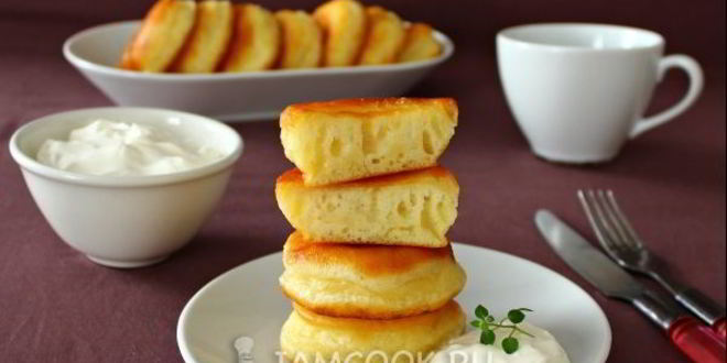 Рецепт пышных оладий на кефире с разрыхлителем