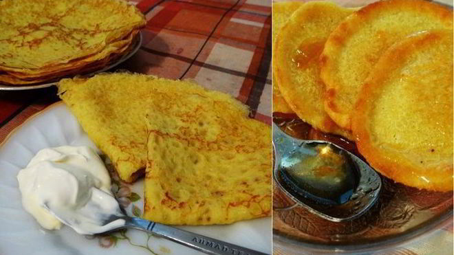 Рецепт Тонких кукурузных блинчиков с куркумой