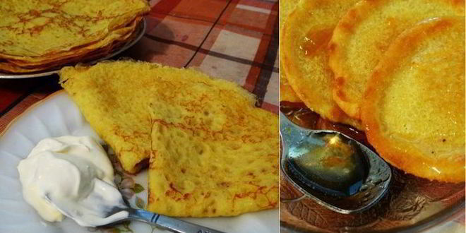 Рецепт тонких кукурузных блинчиков с куркумой