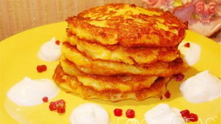 Рецепт Тыквенных оладий с творогом
