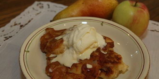 Рецепт яблочно-грушевых оладьи