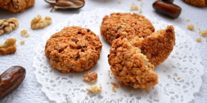 Рецепт овсяного печенья с финиками и орехами
