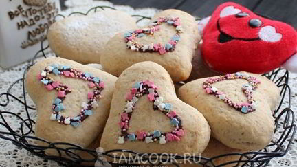 Рецепт Печенья ромового Сердечки