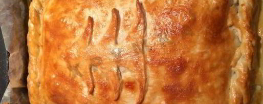 Шаг 8: кубите пирог с курицей и картофелем