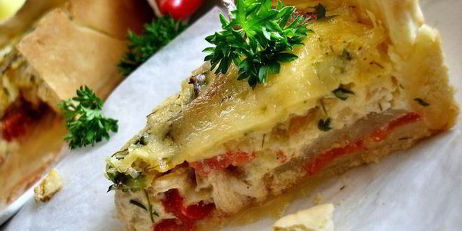 Рецепт куриного пирога с овощами