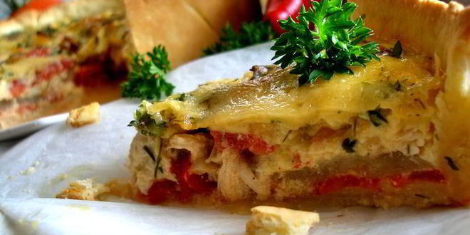 Рецепт куриного пирога с овощами