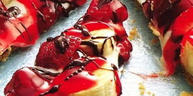 Рецепт легкого бананово-клубничный пирог