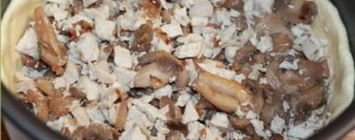 Шаг 2: лоранского пирога с курицей и грибами в мультиварке