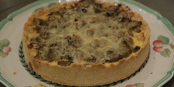 Рецепт открытого пирога с курицей и баклажанами