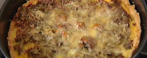 Шаг 15: открытого пирога с курицей и баклажанами