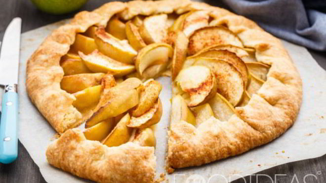 Рецепт Открытого пирога с яблоками из слоеного теста