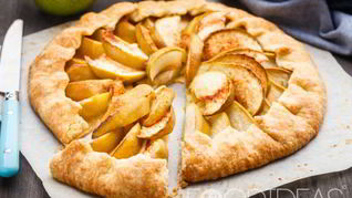 Рецепт Открытого пирога с яблоками из слоеного теста